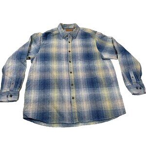 ClearWater Outfitters Shirt Mens XL Blue Plaid Flannel Button Up Long Sleeve